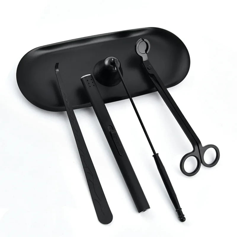 Black Metal Candle Wick Trimmer Set